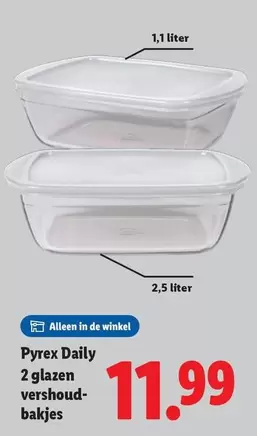 Pyrex - Daily 2 glazen vershoudbakjes
