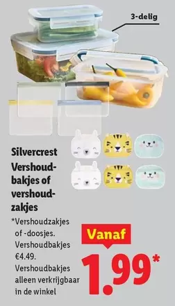 De - Vershoud- bakjes of vershoud- zakjes