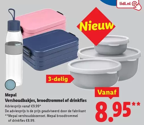 De - Vershoudbakjes, broodtrommel of drinkfles