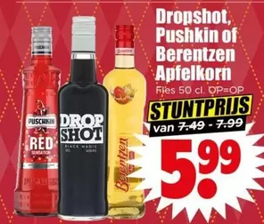 RED - Dropshot, Pushkin of Berentzen Apfelkorn