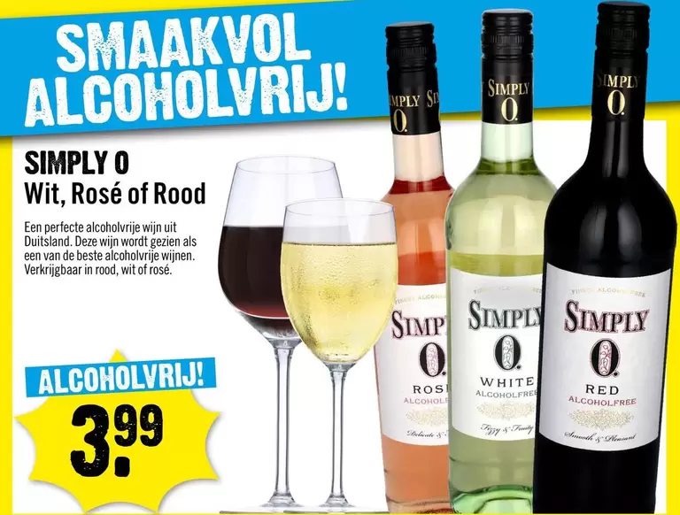 White - Simply 0 Wit, Rosé of Rood