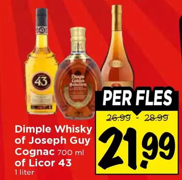 Dimple Whisky of Joseph Guy Cognac of Licor 43