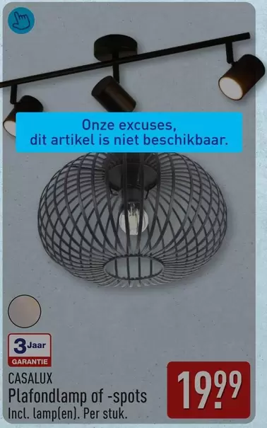 Plafondlamp of -spots
