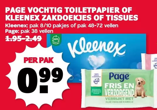 Kleenex - Vochtig toiletpapier of zakdoekjes of tissues