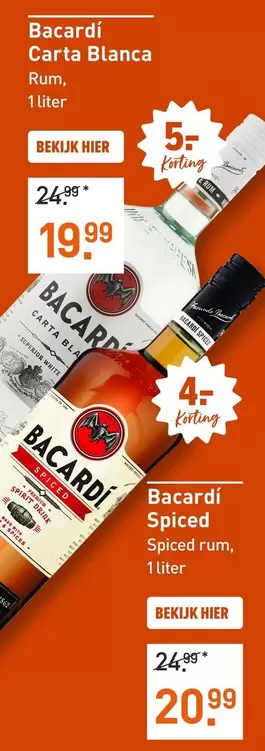 Bacardi - Carta Blanca Rum, Spiced
