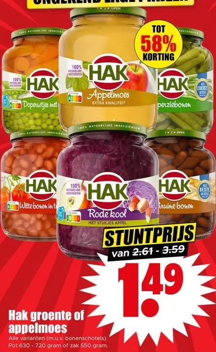 extra - Hak groente of appelmoes