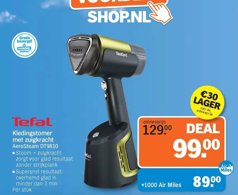 Tefal - Kledingstomer met zuigkracht AeroSteam DT9810