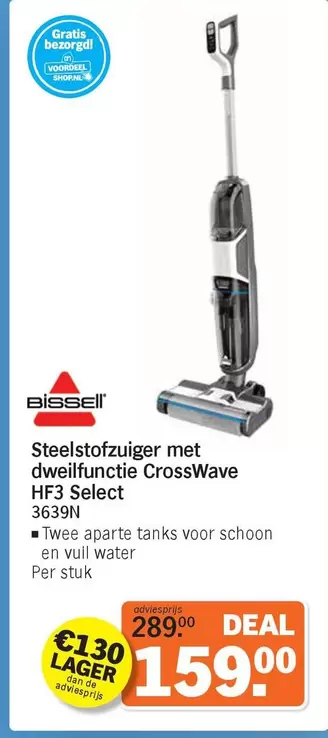 De - Steelstofzuiger met dweilfunctie CrossWave HF3 Select 3639N
