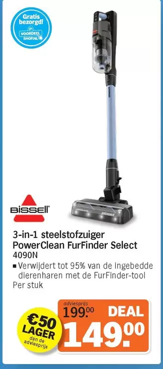 De - steelstofzuiger PowerClean FurFinder Select 4090N