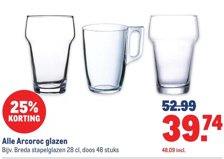 Breda - Arcoroc glazen