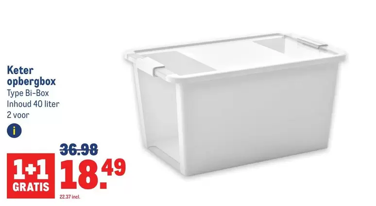 opbergbox Type Bi-Box Inhoud 40 liter