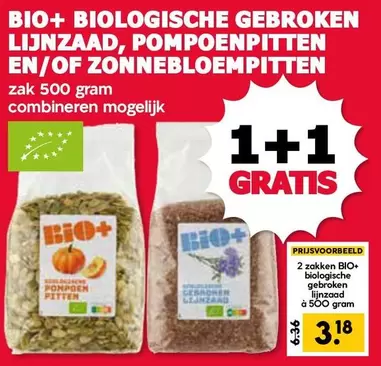 Bio - BIOLOGISCHE GEBROKEN LIJNZAAD, POMPOENPITTEN EN/OF ZONNEBLOEMPITTEN