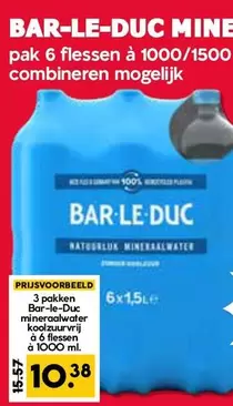Bar-le-Duc mineraalwater koolzuurvrij à 6 flessen à 1000 ml.