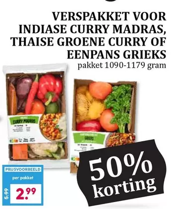 INDIASE CURRY MADRAS, THAISE GROENE CURRY OF EENPANS GRIEKS