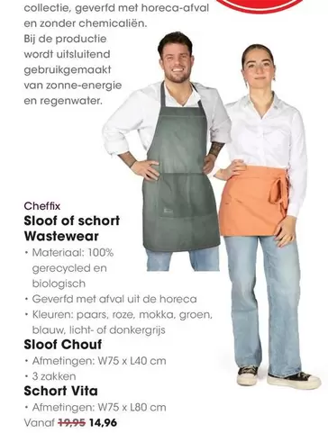 horeca - Sloof of schort Wastewear, Sloof Chouf, Schort Vita