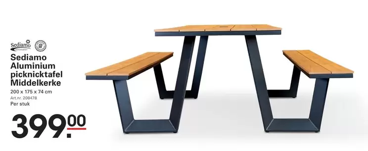 Aluminium picknicktafel Middelkerke