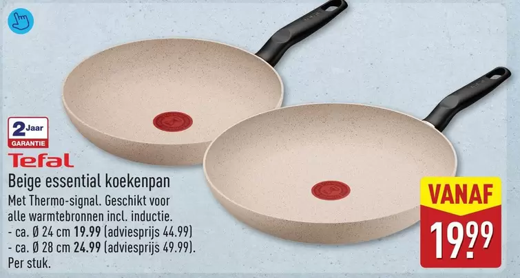 Tefal - Beige essential koekenpan