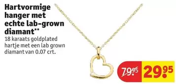 Diamant - Hartvormige hanger met echte lab-grown diamant