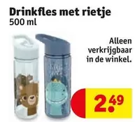 De - Drinkfles met rietje