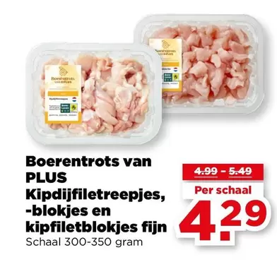 Kipdijfiletreepjes, -blokjes en kipfiletblokjes fijn