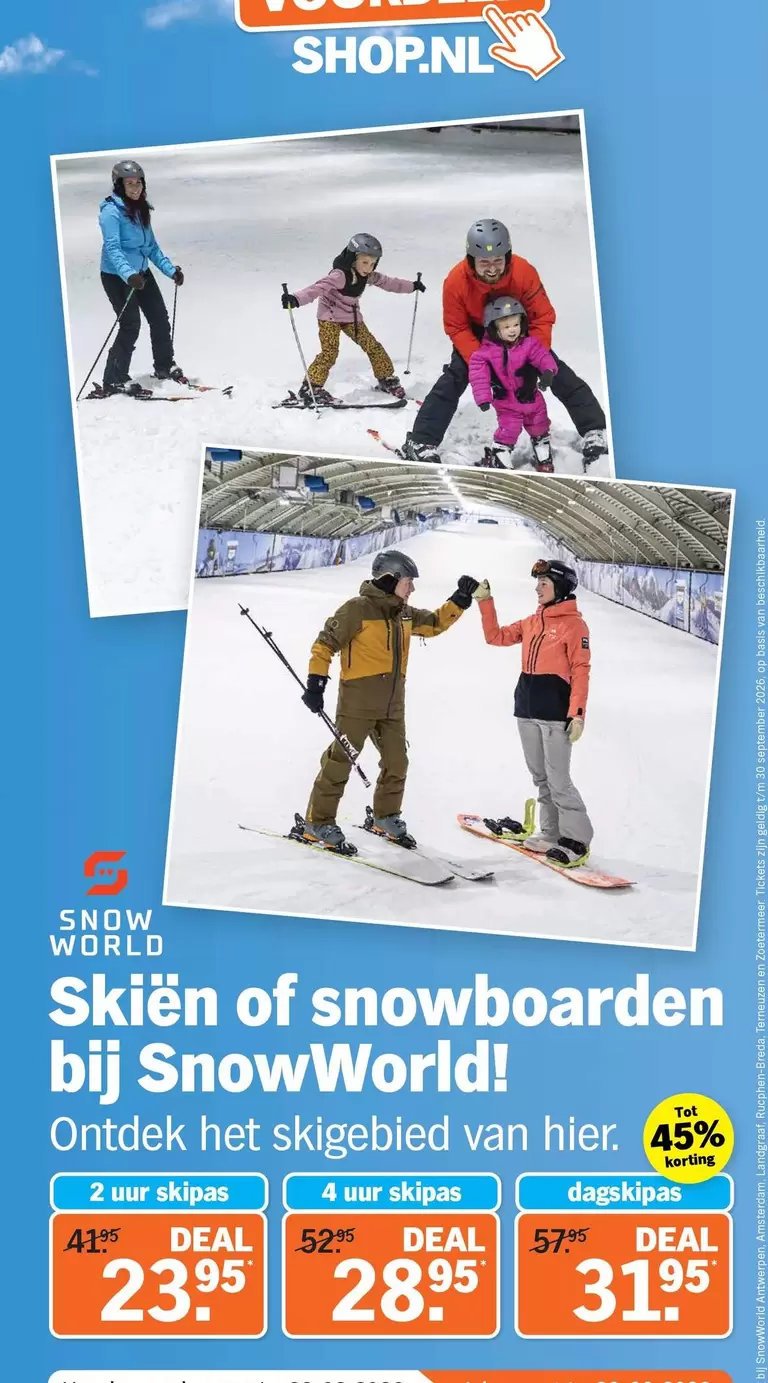 Skiën of snowboarden bij SnowWorld!