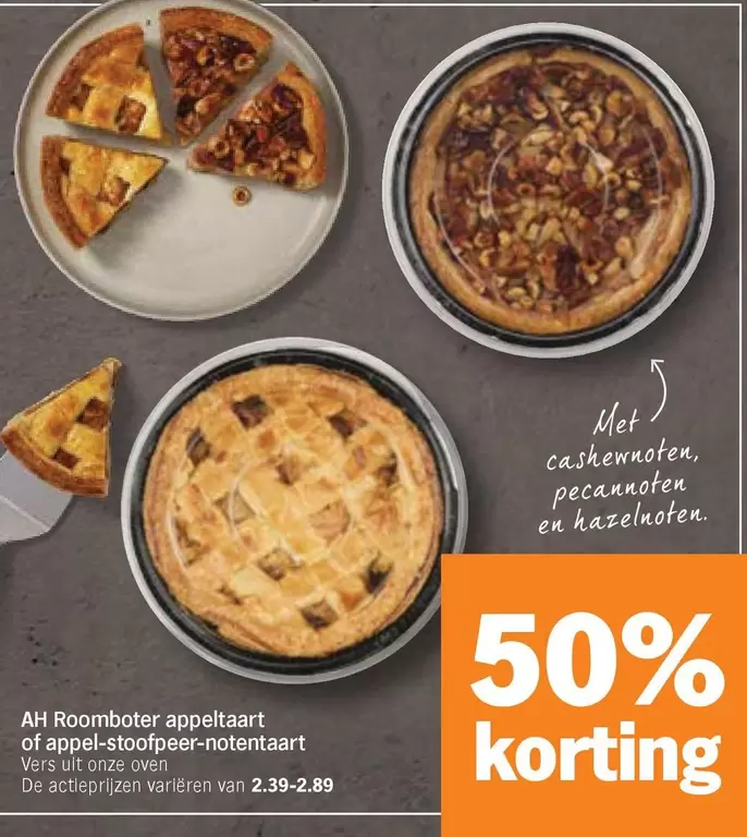 Ah - Roomboter appeltaart of appel-stoofpeer-notentaart