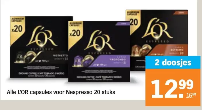 Nespresso - capsules voor  20 stuks