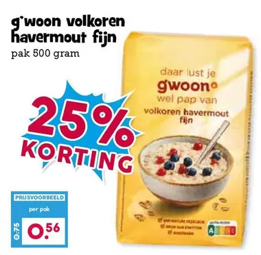 Volkoren Havermout Fijn