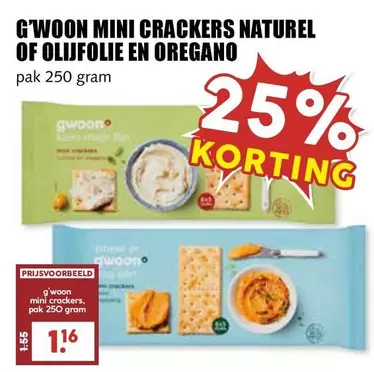 MINI CRACKERS NATUREL OF OLIJFOLIE EN OREGANO