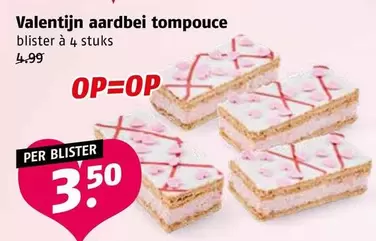 Valentijn aardbei tompouce