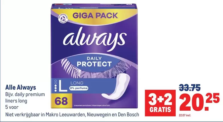 Always - Daily Premium Liners Long