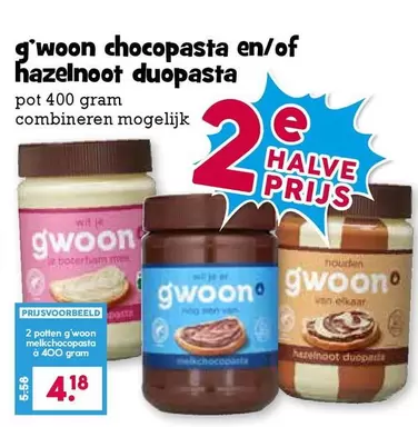 chocopasta en/of hazelnoot duopasta