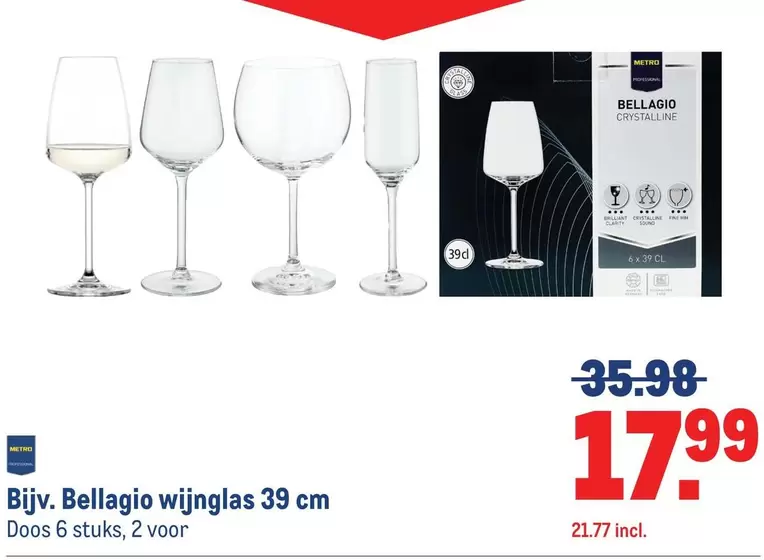 Bellagio wijnglas 39 cm