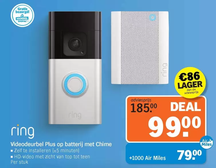De - Videodeurbel Plus op batterij met Chime