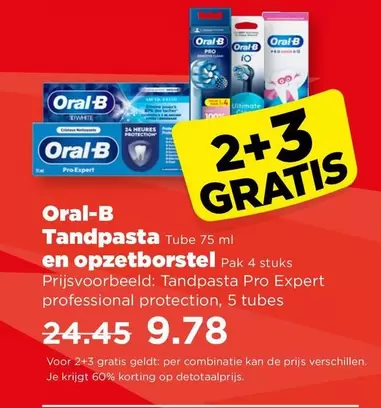 Oral-B - Tandpasta en opzetborstel