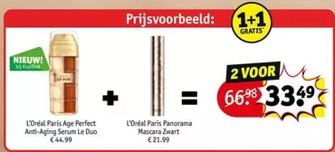 L'Oréal - Age Perfect Anti-Aging Serum Le Duo or Panorama Mascara Zwart