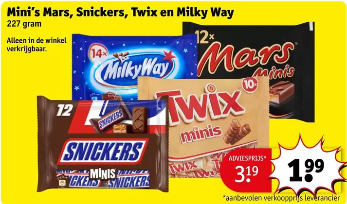 Mars - , Snickers, Twix en Milky Way