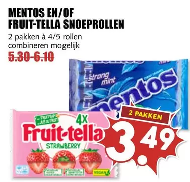 Mentos - MENTOS EN/OF FRUIT-TELLA SNOEPROLLEN