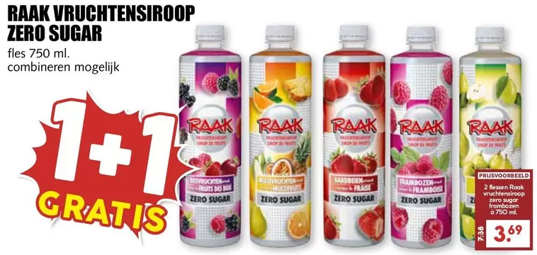 Op - VRUCHTENSIROOP ZERO SUGAR