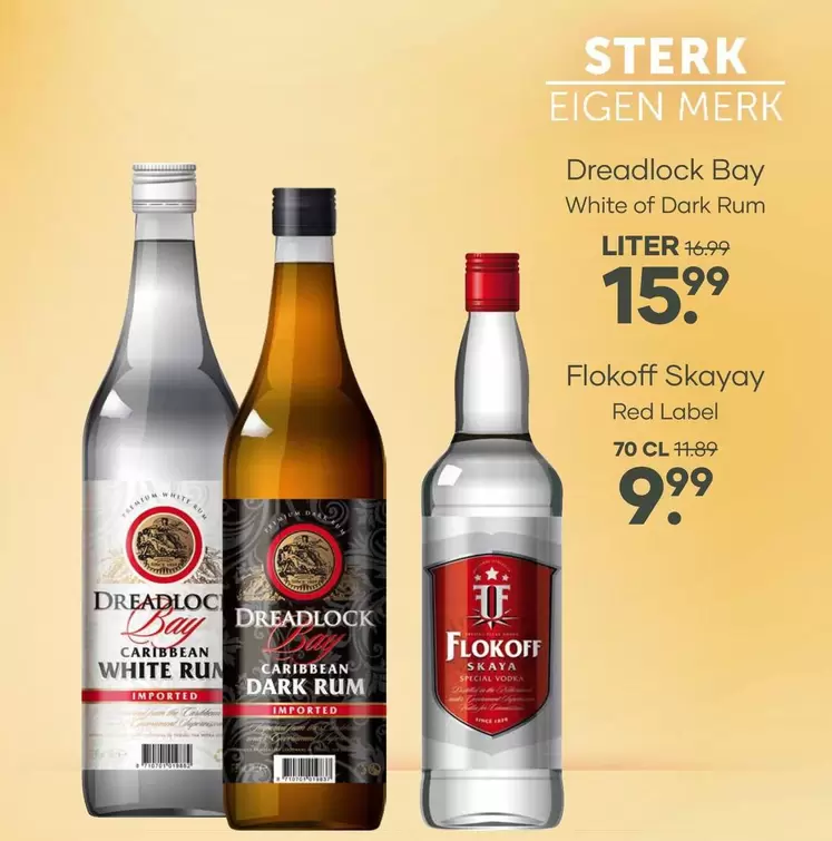 White - Dreadlock Bay Rum, Dreadlock Bay Dark Rum, Flokoff Skakay Red Label