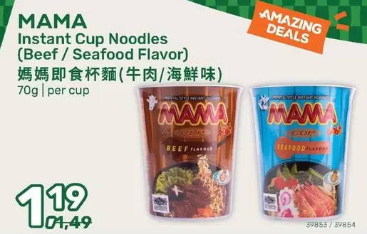 Instant Cup Noodles (Beef/Seafood Flavor)