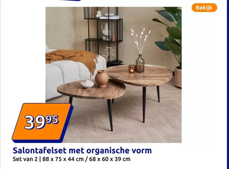 Salontafelset met organische vorm