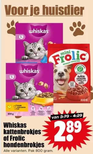 Whiskas - kattenbrokjes of Frolic hondenbrokjes