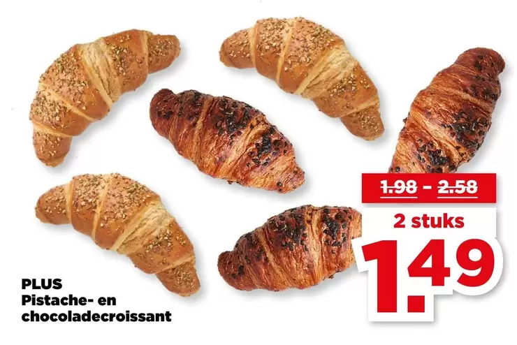 Pistache- en chocoladecroissant