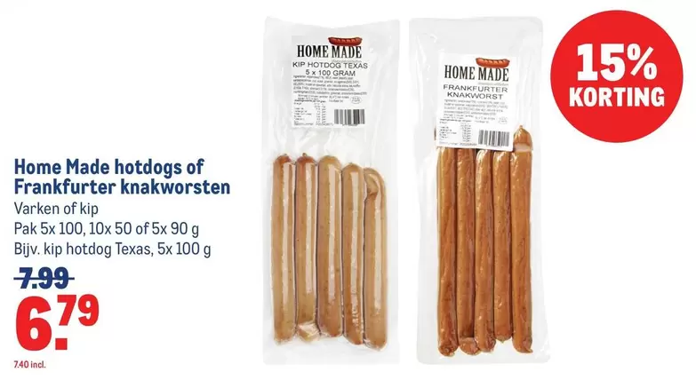Texas - hotdogs of Frankfurter knakworsten