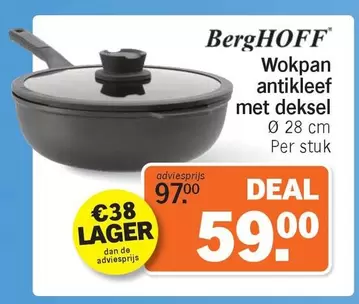 De - Wokpan antikleef met deksel Ø 28 cm