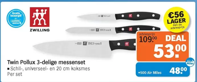 De - Pollux 3-delige messenset