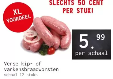 Verse kip- of varkensbraadworsten