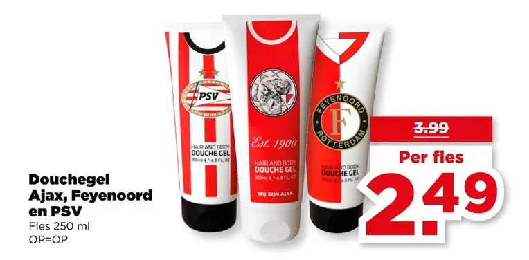 Ajax - Douchegel , Feyenoord en PSV