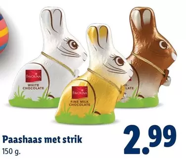 White - Paashaas met strik